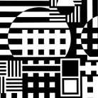 Op-art fekete-fehér nyaklánc