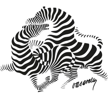 Op-art futó zebra matrica