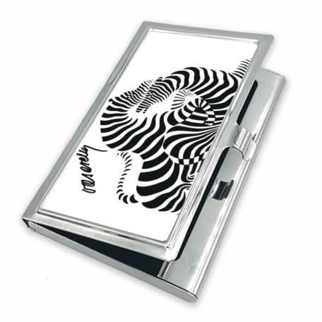 Op-art futó zebra névjegykártyatartó
