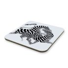 Op-art futó zebra poháralátét