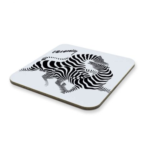 Op-art futó zebra poháralátét