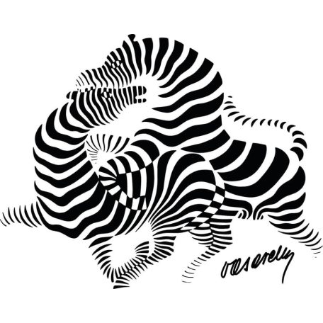 Op-art futó zebra poszter