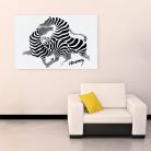 Op-art futó zebra poszter
