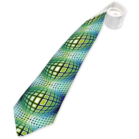 Op-art kék zöld kör kocka nyakkendő