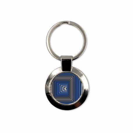 Op-art kék négyzetek kulcstartó