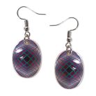 Op-art lila négyszöges fülbevaló