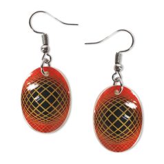 Op-art narancs fülbevaló