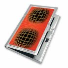 Op-art narancs névjegykártyatartó