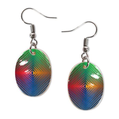 Op-art négyszínű fülbevaló