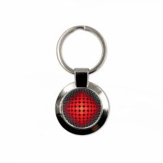 Op-art piros körös kulcstartó