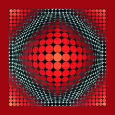 Op-art piros körös poszter