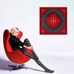 Op-art piros körös poszter