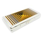 Op-art sárga négyzetek cigaretta tartó