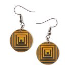 Op-art sárga négyzetek fülbevaló