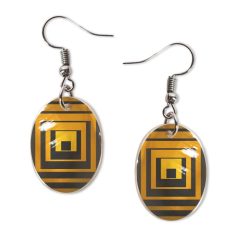 Op-art sárga négyzetek fülbevaló