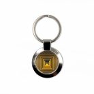 Op-art sárga négyzetek kulcstartó