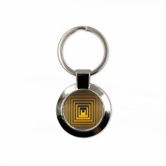 Op-art sárga négyzetek kulcstartó