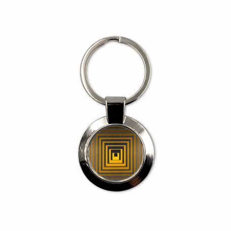 Op-art sárga négyzetek kulcstartó