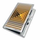 Op-art sárga négyzetek névjegykártyatartó