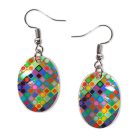 Op-art színes kockák fülbevaló