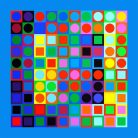 Op-art színes kockák poszter