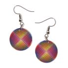 Op-art színes kör fülbevaló