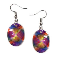 Op-art színes kör fülbevaló