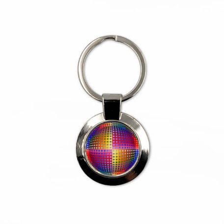 Op-art színes kör kulcstartó