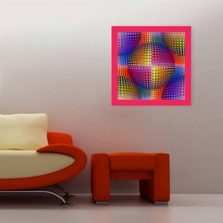 Op-art színes kör poszter