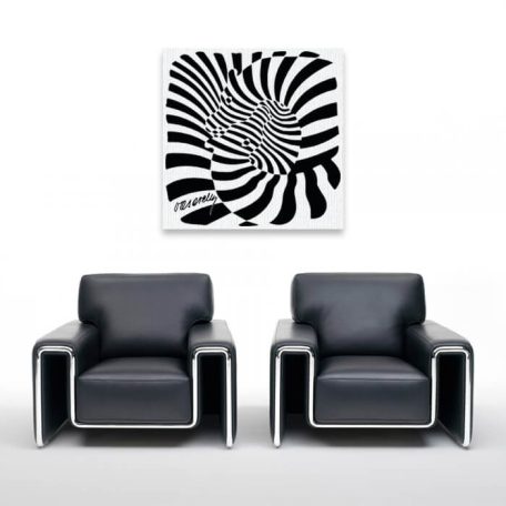 Op-art zebrás festővászon