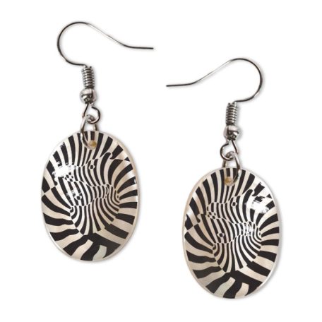 Op-art zebrás fülbevaló