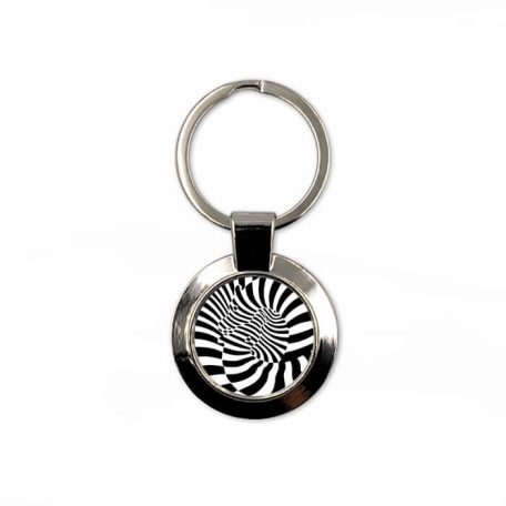Op-art zebrás kulcstartó
