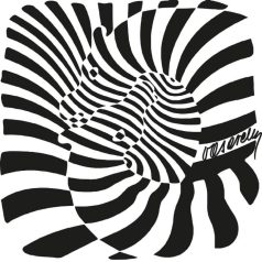 Op-art zebrás matrica