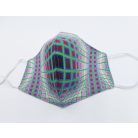 Op-art lila négyszöges egyedi szájmaszk