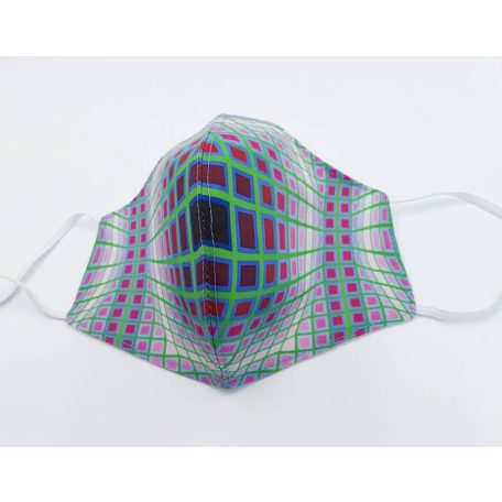 Op-art lila négyszöges egyedi szájmaszk