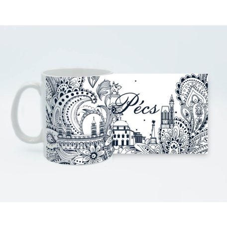 Ornamentikás Pécs bögre