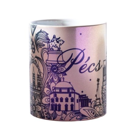 Ornamentikás Pécs lila VARÁZS bögre