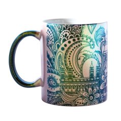 Ornamentikás Pécs zöld VARÁZS bögre