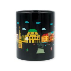 Pécs Széchenyi teres fekete bögre