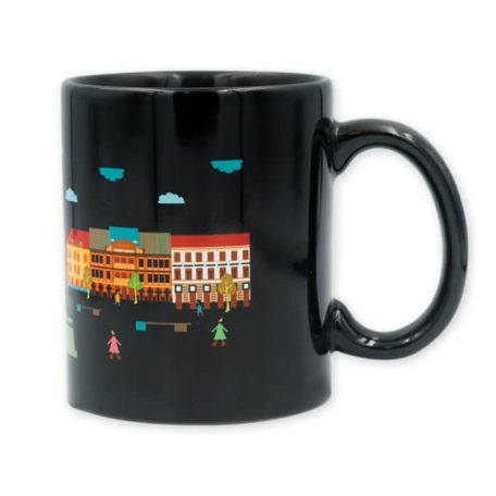 Pécs Széchenyi teres fekete bögre