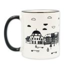 Pécs Széchenyi teres fekete fehér bögre