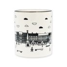 Pécs Széchenyi teres fekete fehér bögre