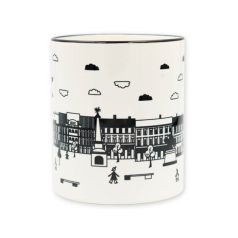 Pécs Széchenyi teres fekete fehér bögre