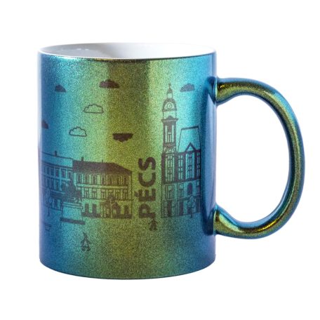 Pécs Széchenyi teres zöld VARÁZS bögre