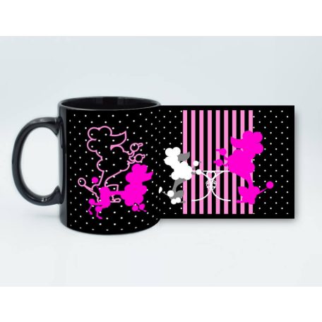 Pink pudli princess bögre fekete