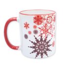 Piros karácsonyi hópehely bögre