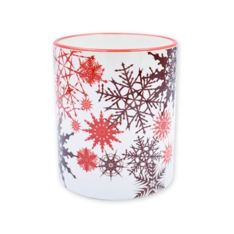 Piros karácsonyi hópehely bögre