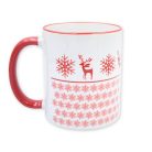 Piros karácsonyi hópehely textúra bögre