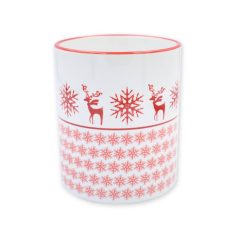 Piros karácsonyi hópehely textúra bögre