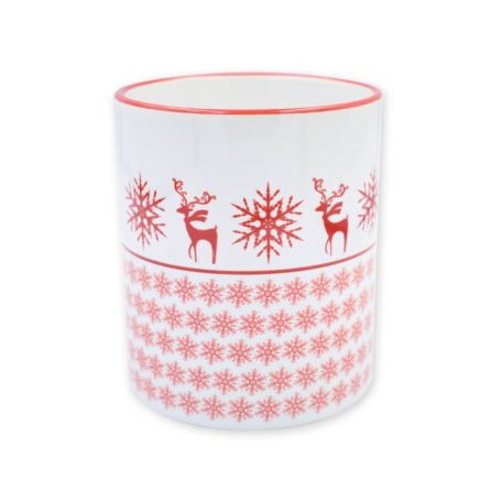 Piros karácsonyi hópehely textúra bögre